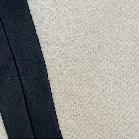 J Crew NWT Sleeveless Sheath Dress Cream Black Faux Leather Stretch Size 16 - Picture 14 of 16